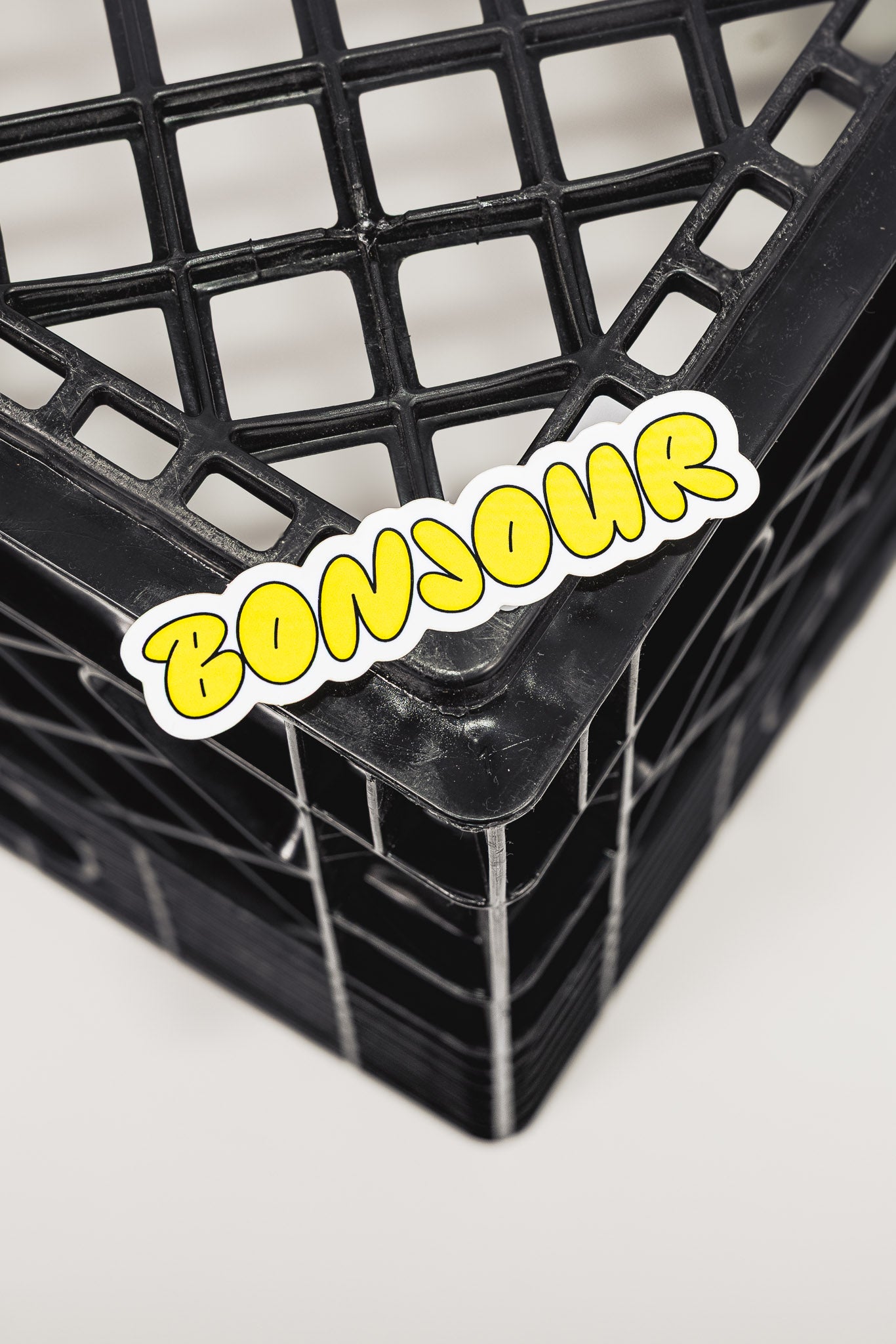 Autocollant - Bonjour (jaune)