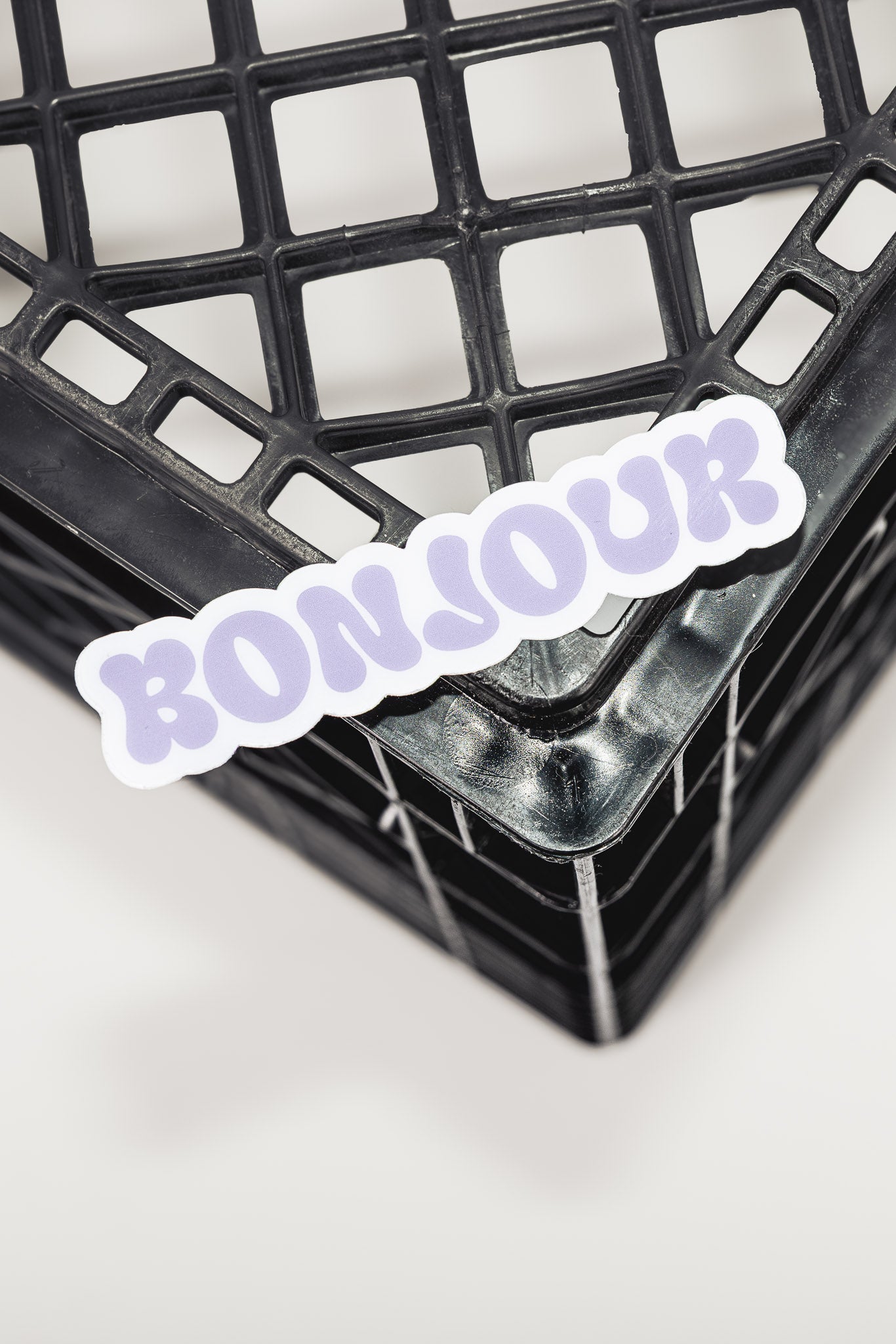 Autocollant - Bonjour (mauve)