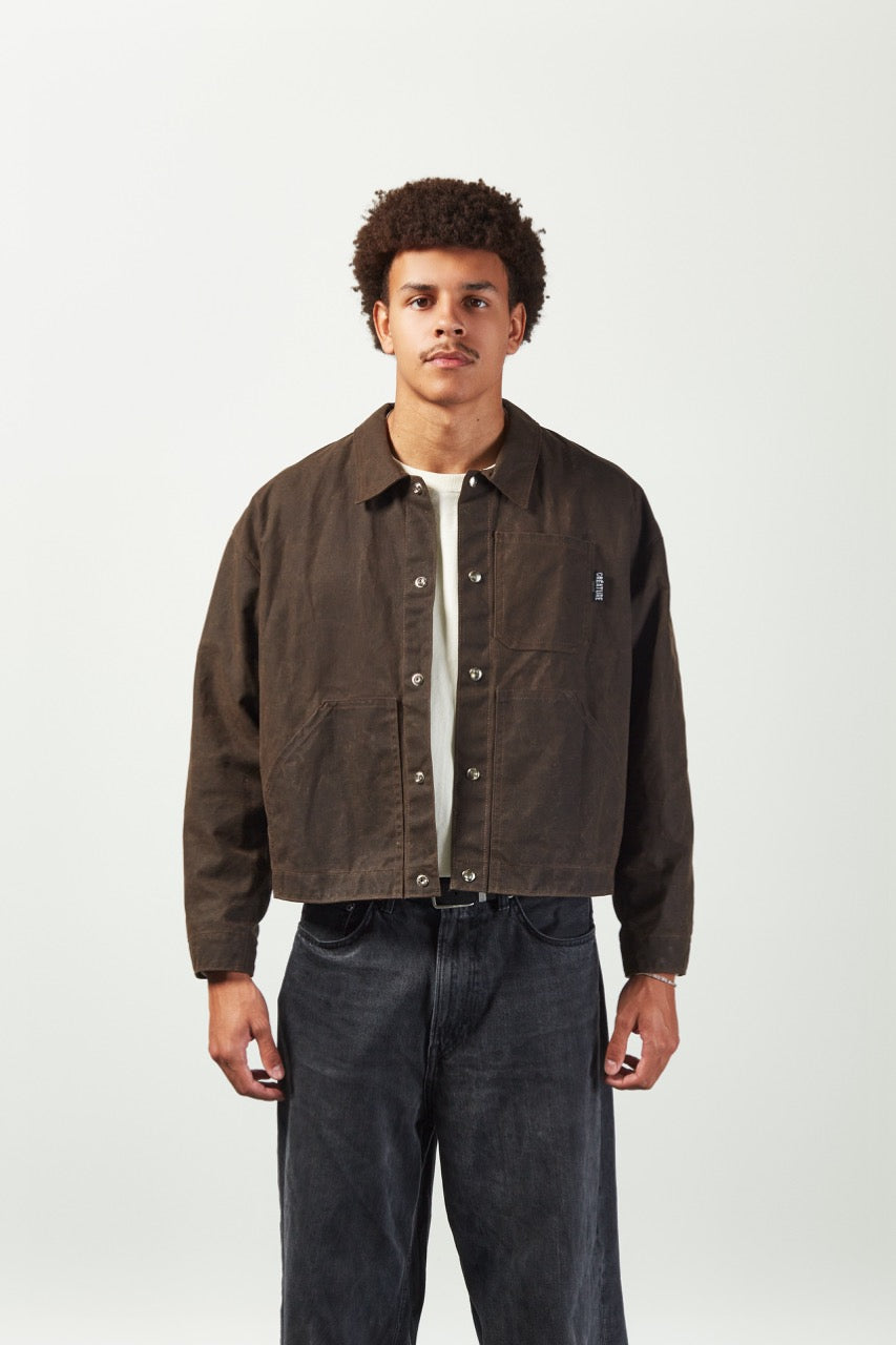 La veste essentielle | Waxed Canva | Brun Chocolat