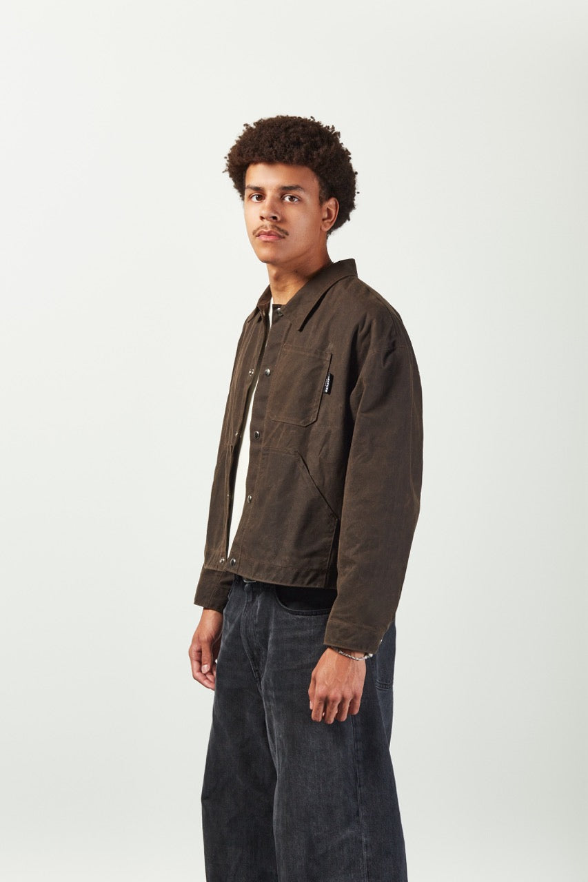 La veste essentielle | Waxed Canva | Brun Chocolat