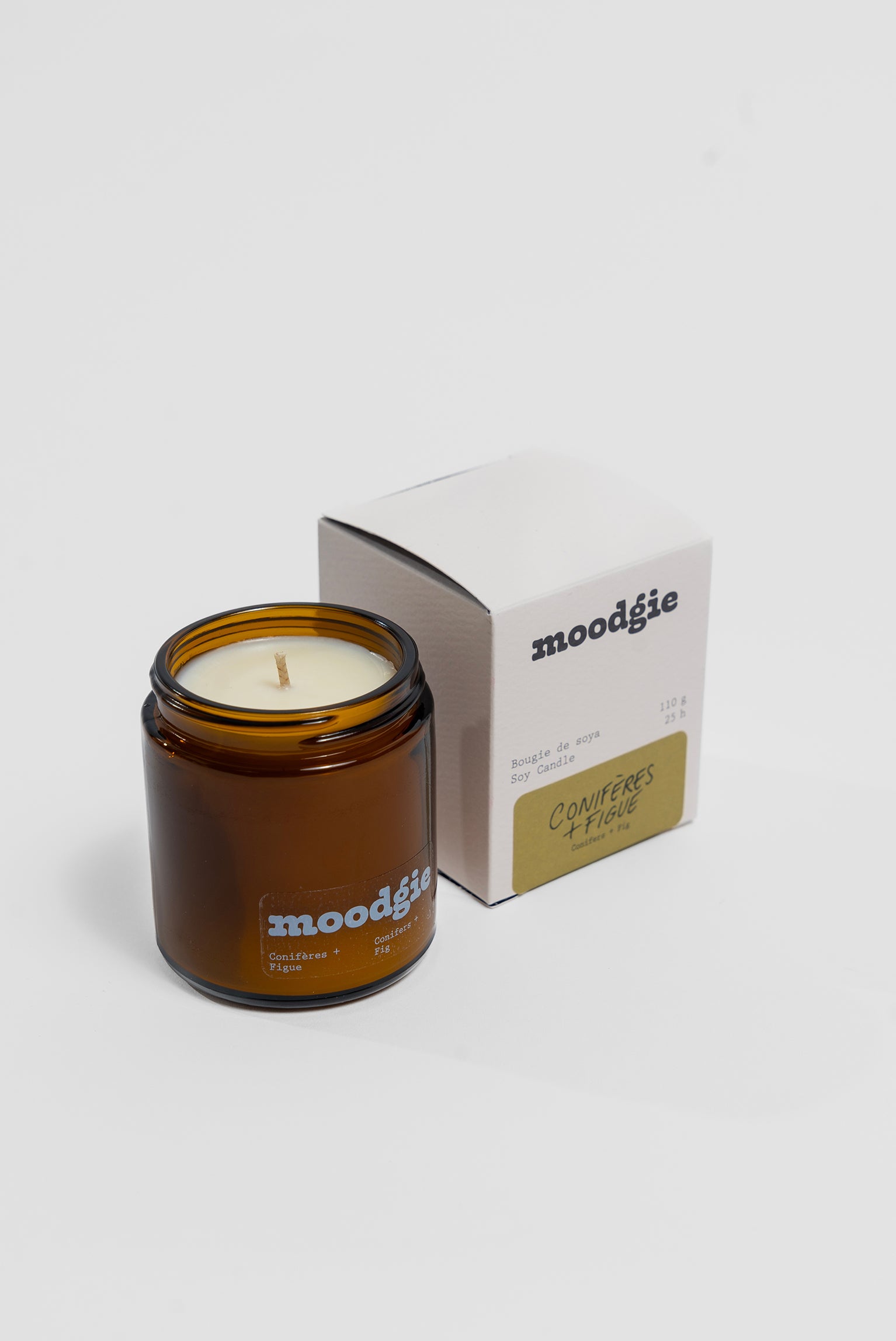 Bougie naturelle au soya & mèche en coton - Moodgie