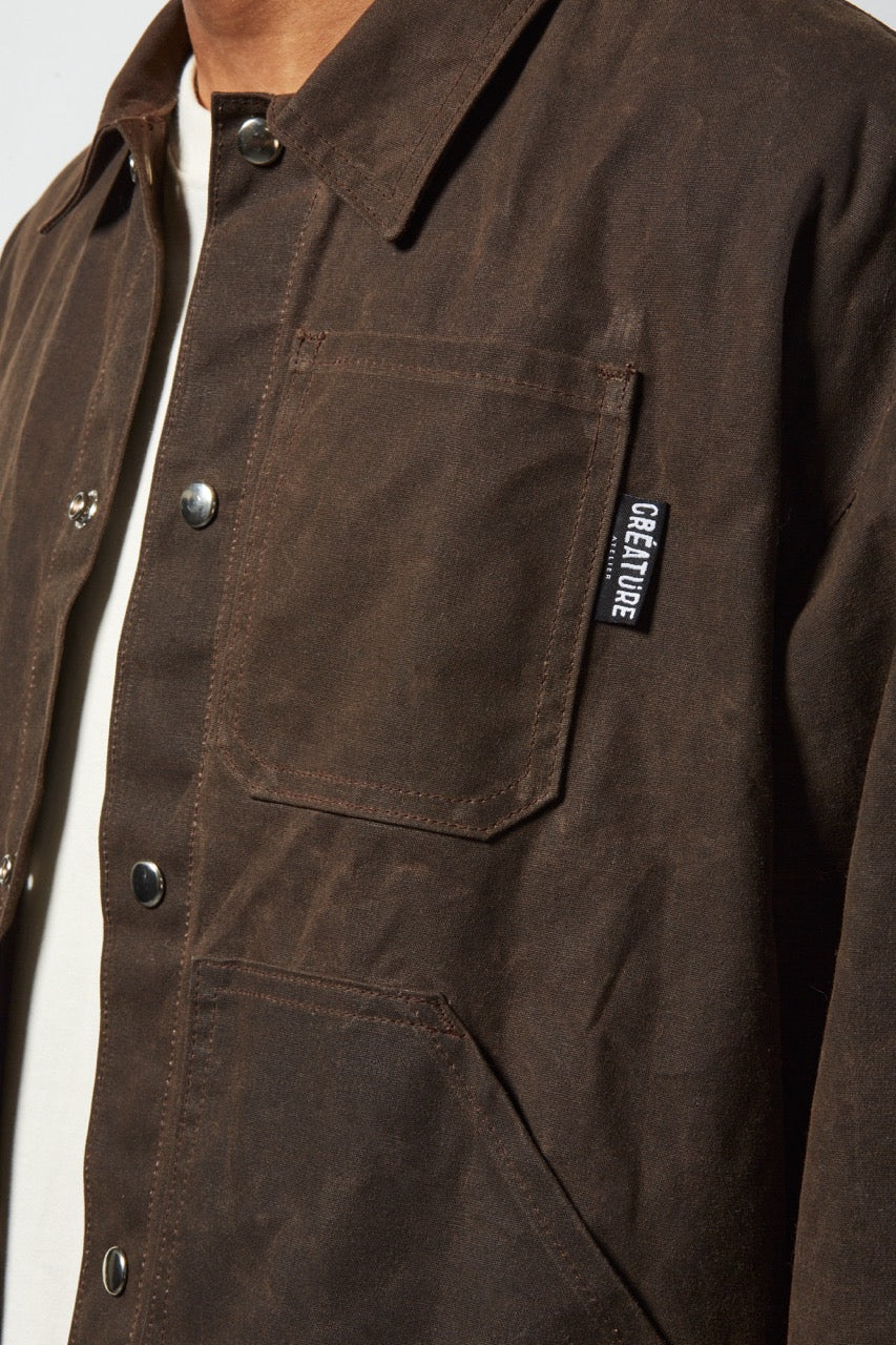 La veste essentielle | Waxed Canva | Brun Chocolat